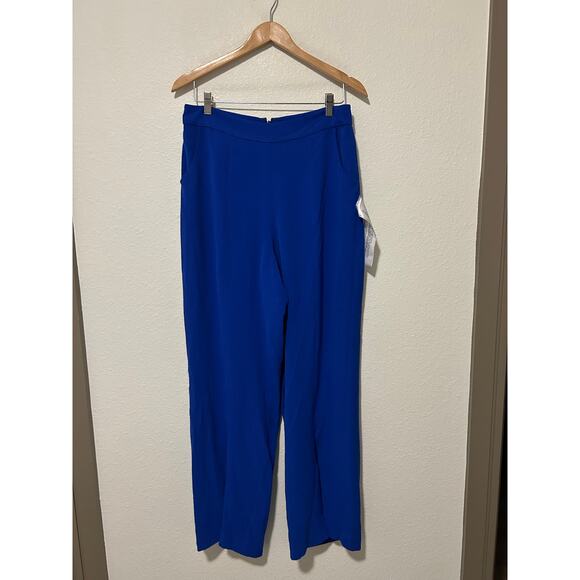 NEW Dress The Population Size Large Flare Pants Blue Business Party Club Preppy